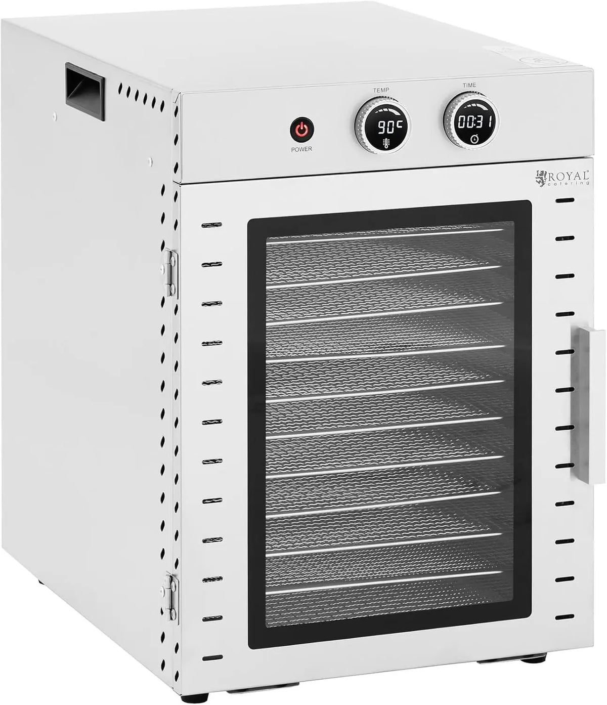 Royal Catering Déshydrateur alimentaire 1 000 W avec 12 étages 40 l – gris