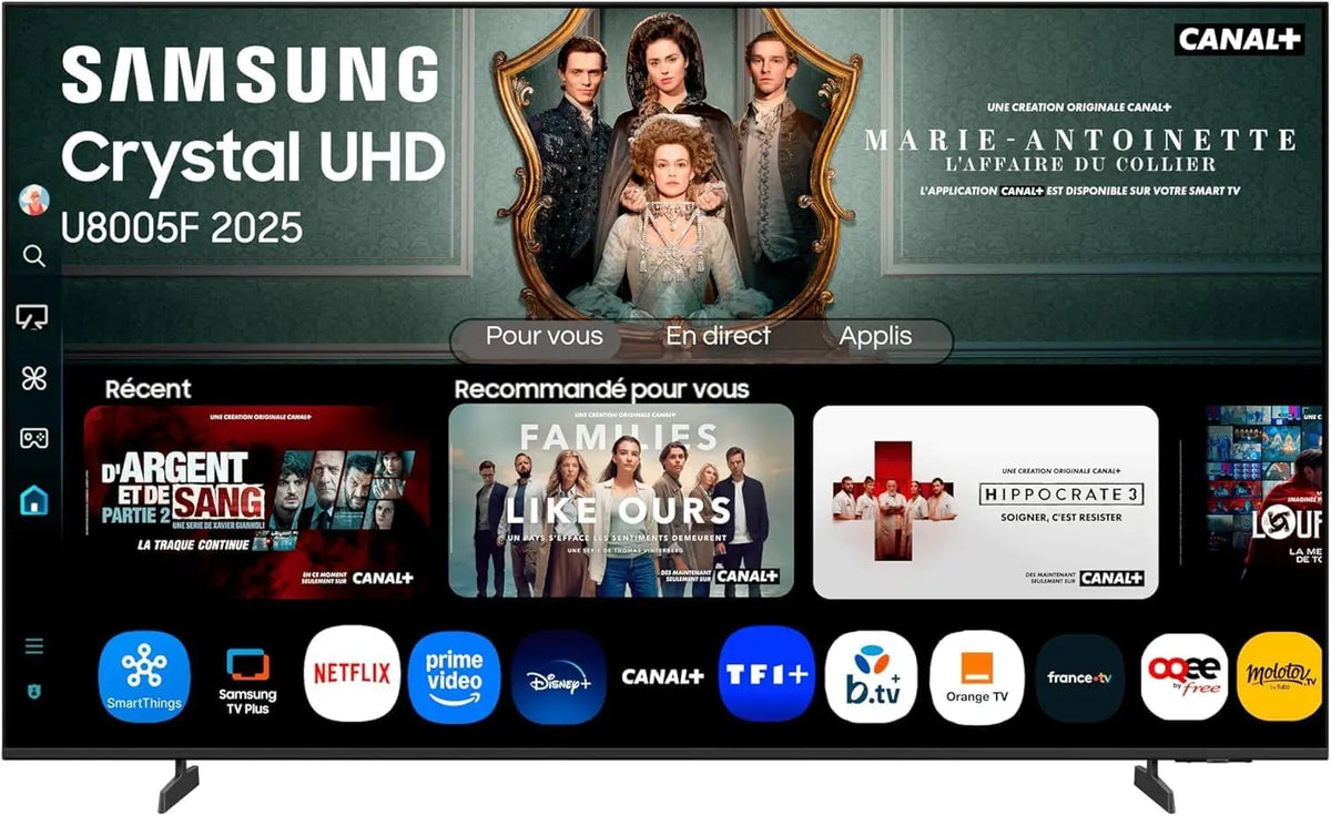 Samsung téléviseur 85U8005F 4K UHD 85 pouces 214 cm téléviseur connecté Bluetooth WiFi 2025 – noir