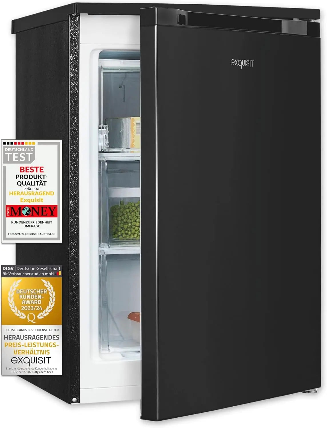 Exquisit Congélateur GS81-051C anthracite – 85 litres, 105 kWh, gris anthracite