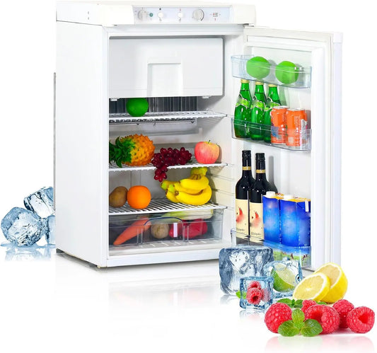 Frigo Trimixte 12V 220V Gaz Camping car réfrigérateur – 100 L, blanc