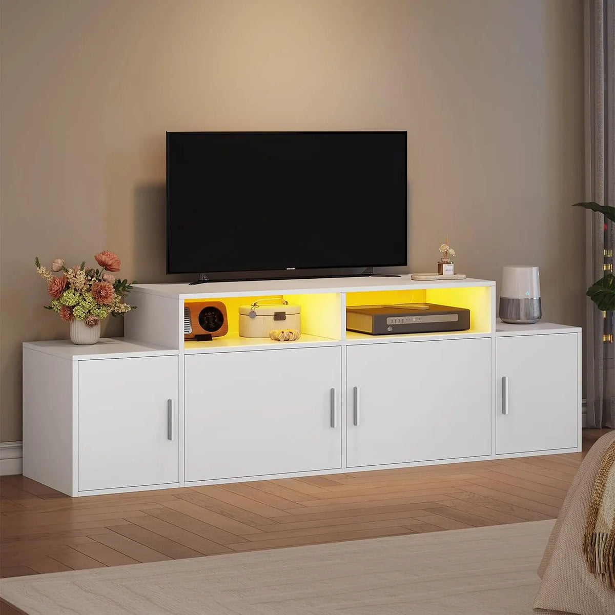 Hzuaneri Meuble téléviseur – blanc
