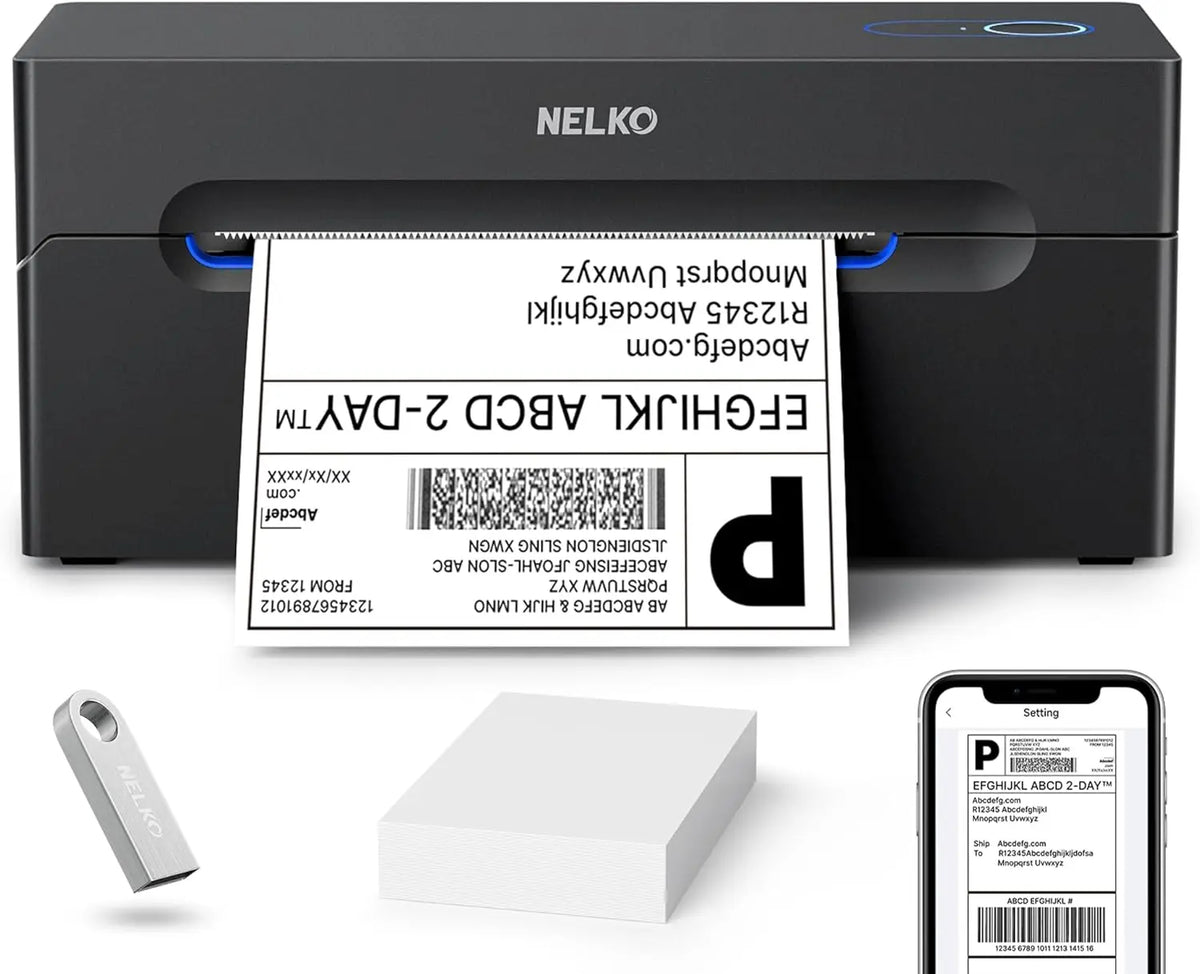Nelko Imprimante Thermique Etiquette 4x6 – noir