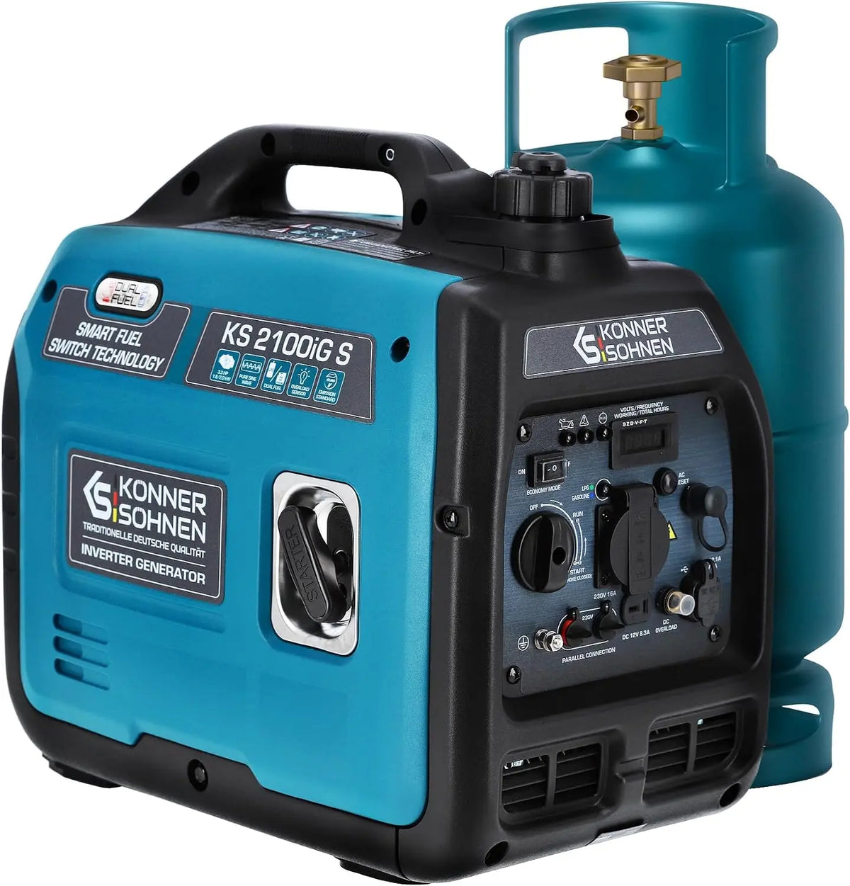 Könner&Söhnen KS 2100iG S Générateur inverter 2000 W – 50 Hz, bleu/noir/gris