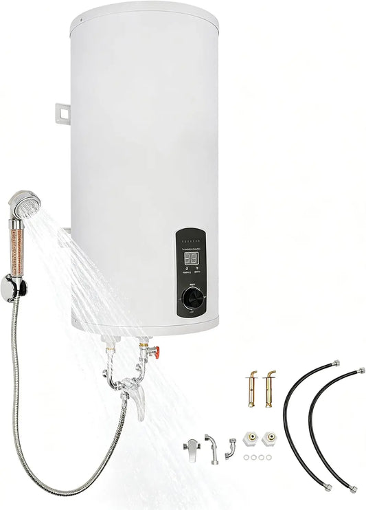 Chauffe-eau à eau chaude - 50 l/80 l/100 l/120 l - Économie d'énergie - 2000 W - Montage mural vertical – gris