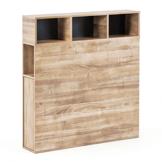Lit, en chêne, avec rangement, avec portes, pour la chambre